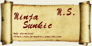 Minja Šunkić vizit kartica